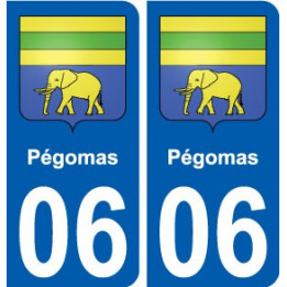 06 Pégomas ville sticker autocollant plaque