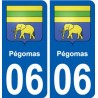 06 Pégomas ville sticker autocollant plaque