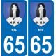 65 Pau autocollant sticker plaque immatriculation auto ville