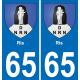 65 Pau autocollant sticker plaque immatriculation auto ville