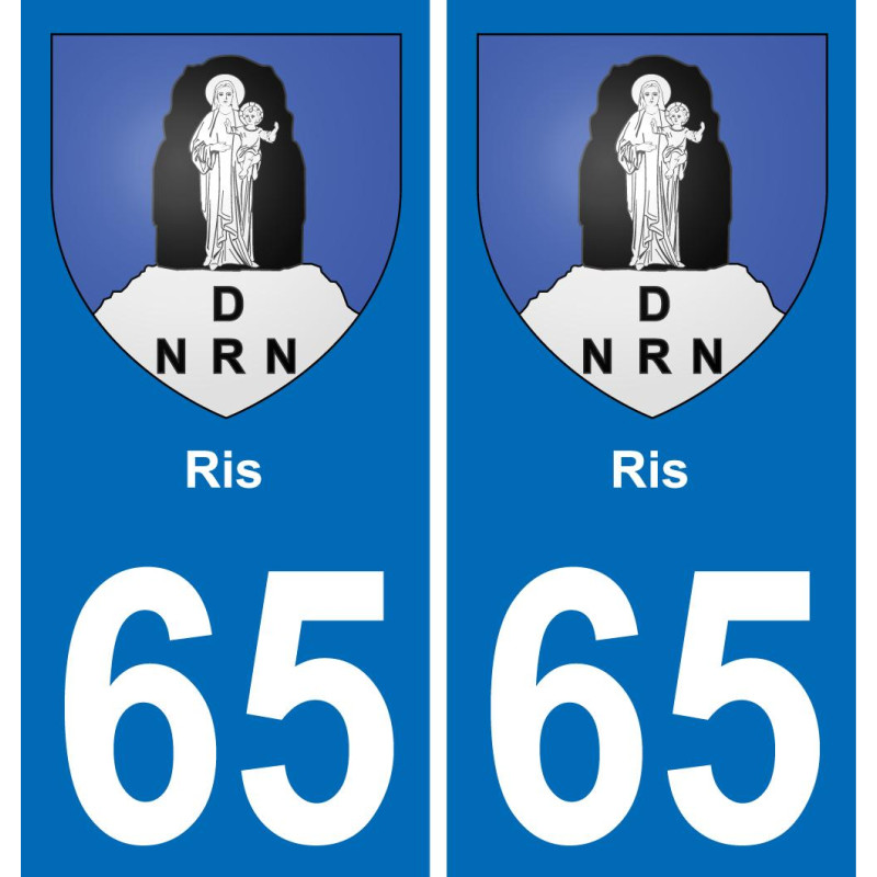 65 Ris autocollant sticker plaque immatriculation auto ville