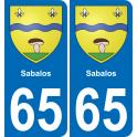 65 Pau autocollant sticker plaque immatriculation auto ville