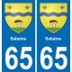 65 Sabalos autocollant sticker plaque immatriculation auto ville