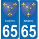 65 Pau autocollant sticker plaque immatriculation auto ville