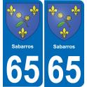 65 Pau autocollant sticker plaque immatriculation auto ville