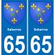 65 Sabarros autocollant sticker plaque immatriculation auto ville