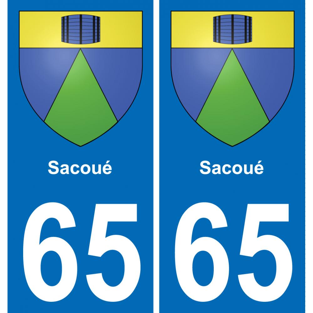 65 Pau autocollant sticker plaque immatriculation auto ville