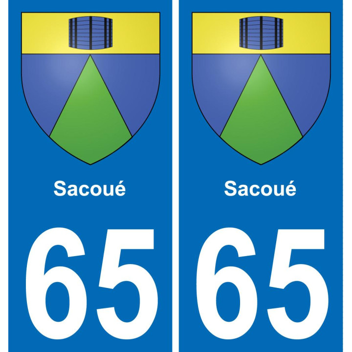 65 Sacoué placa etiqueta de registro de la ciudad