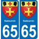 65 Sadournin autocollant sticker plaque immatriculation auto ville