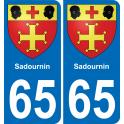 65 Pau autocollant sticker plaque immatriculation auto ville
