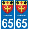 65 Sadournin placa etiqueta de registro de la ciudad