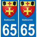 65 Sadournin autocollant sticker plaque immatriculation auto ville