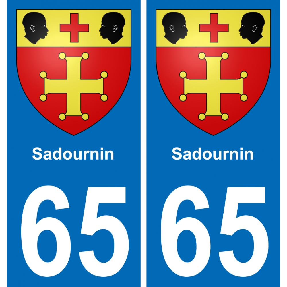 65 Sadournin autocollant sticker plaque immatriculation auto ville