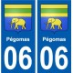 06 Pégomas ville sticker autocollant plaque