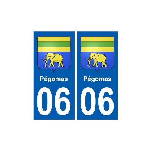 06 Pégomas ville sticker autocollant plaque