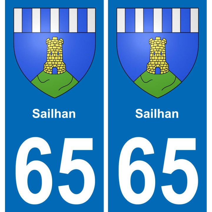 65 Sailhan placa etiqueta de registro de la ciudad