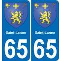 65 Saint-Lanne adesivo piastra di registrazione city