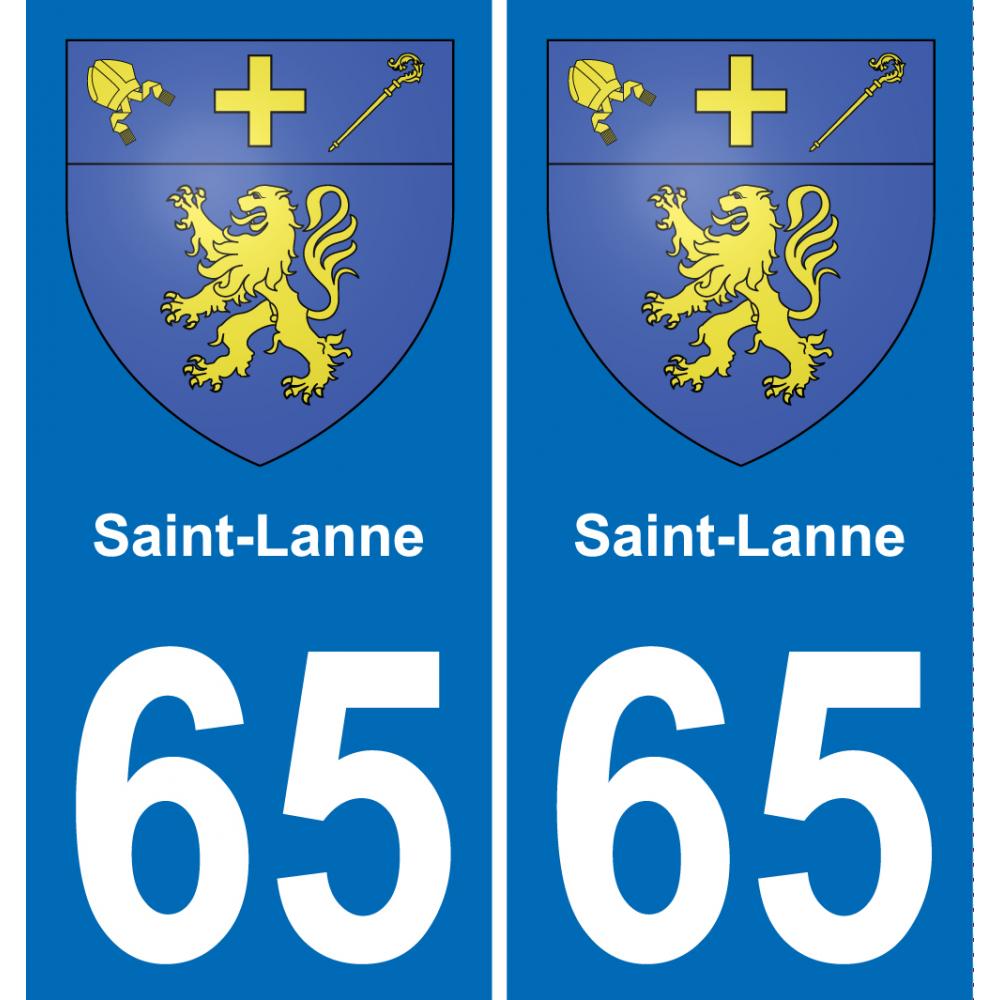 65 Saint-Lanne sticker plate registration city