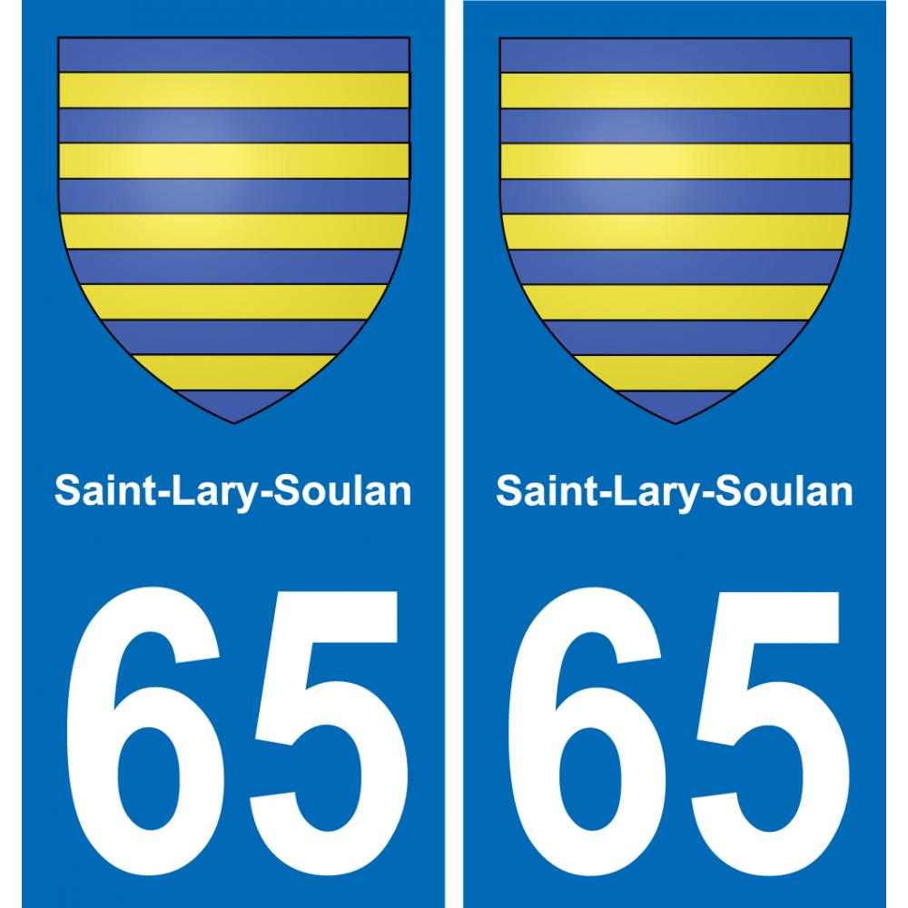 65 Saint-Lary-Soulan autocollant sticker plaque immatriculation auto ville