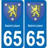 65 Saint-Lézer placa etiqueta de registro de la ciudad