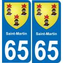 65 Saint-Martin adesivo piastra di registrazione city
