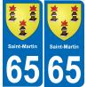 65 Saint-Martin adesivo piastra di registrazione city