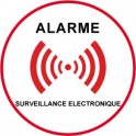 Autocollant sous vidéo surveillance alarme logo
