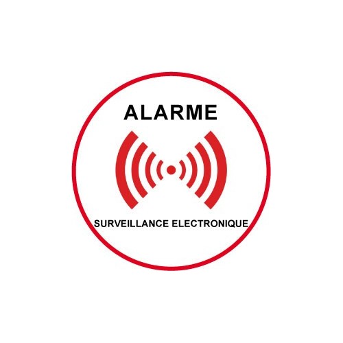 Autocollant sous vidéo surveillance alarme logo