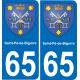 65 Pau autocollant sticker plaque immatriculation auto ville