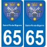 65 Saint-Pé-de-Bigorre autocollant sticker plaque immatriculation auto ville