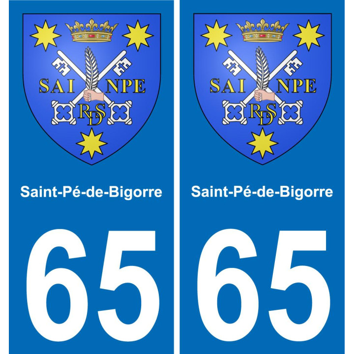 65 Saint-Pé-de-Bigorre autocollant sticker plaque immatriculation auto ville