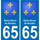 65 Saint-Sever-de-Rustan sticker plate registration city