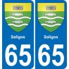 65 Saligos autocollant sticker plaque immatriculation auto ville