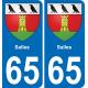 65 Pau autocollant sticker plaque immatriculation auto ville