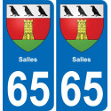 65 Salles placa etiqueta de registro de la ciudad