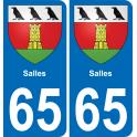 65 Pau autocollant sticker plaque immatriculation auto ville