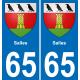 65 Salles autocollant sticker plaque immatriculation auto ville