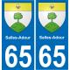 65 Salles-Adour placa etiqueta de registro de la ciudad