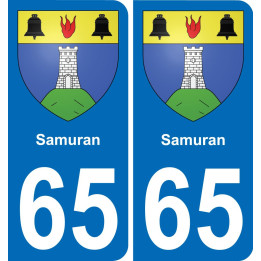 65 Samuran placa etiqueta de registro de la ciudad