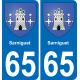 65 Pau autocollant sticker plaque immatriculation auto ville