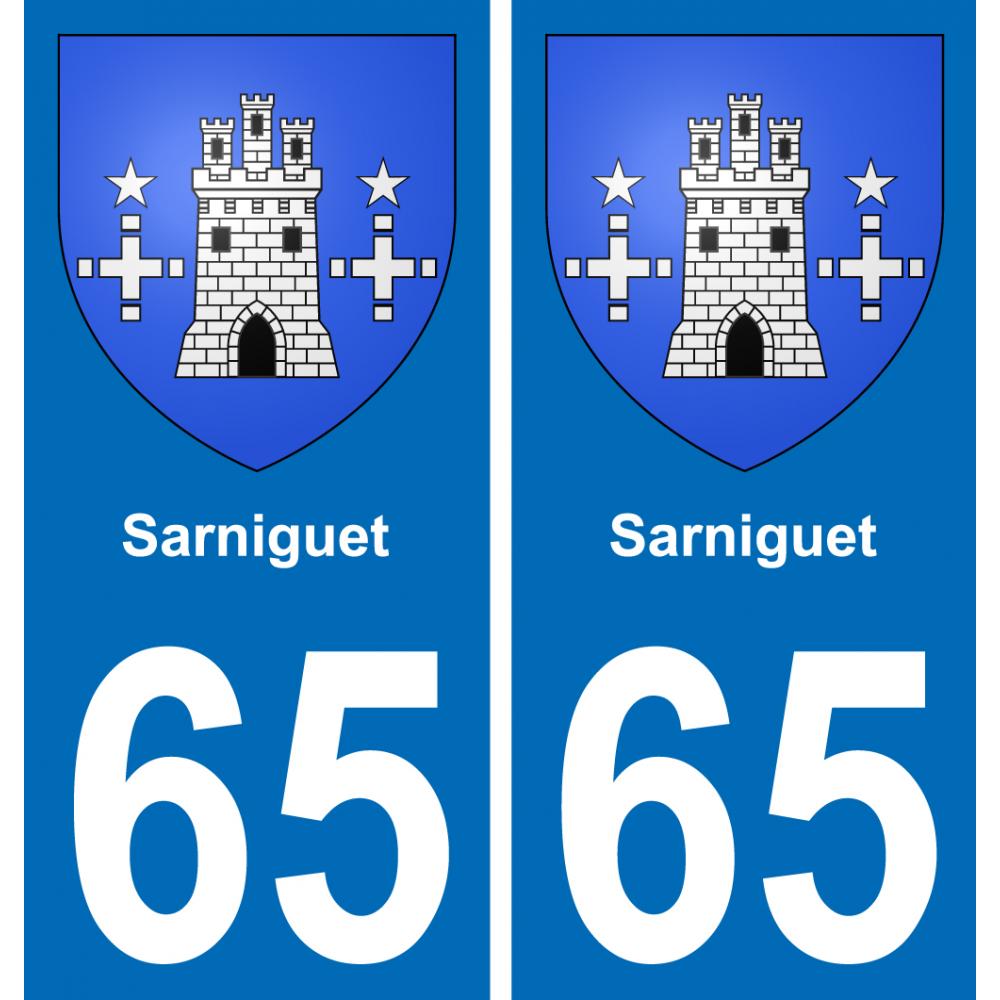 65 Pau autocollant sticker plaque immatriculation auto ville