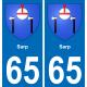 65 Pau autocollant sticker plaque immatriculation auto ville