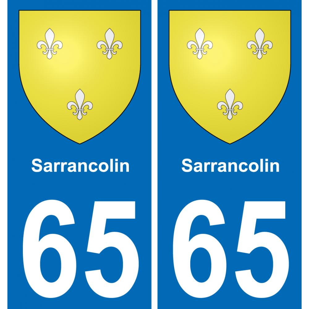 65 Sarrancolin placa etiqueta de registro de la ciudad