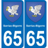65 Pau autocollant sticker plaque immatriculation auto ville
