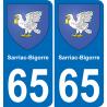 65 Sarriac-Bigorre adesivo piastra di registrazione city