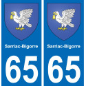 65 Sarriac-Bigorre-aufkleber plakette ez stadt