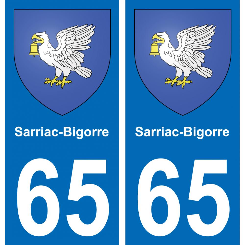 65 Sarriac-Bigorre adesivo piastra di registrazione city