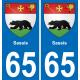 65 Pau autocollant sticker plaque immatriculation auto ville
