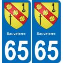 65 Pau autocollant sticker plaque immatriculation auto ville