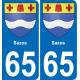 65 Pau autocollant sticker plaque immatriculation auto ville